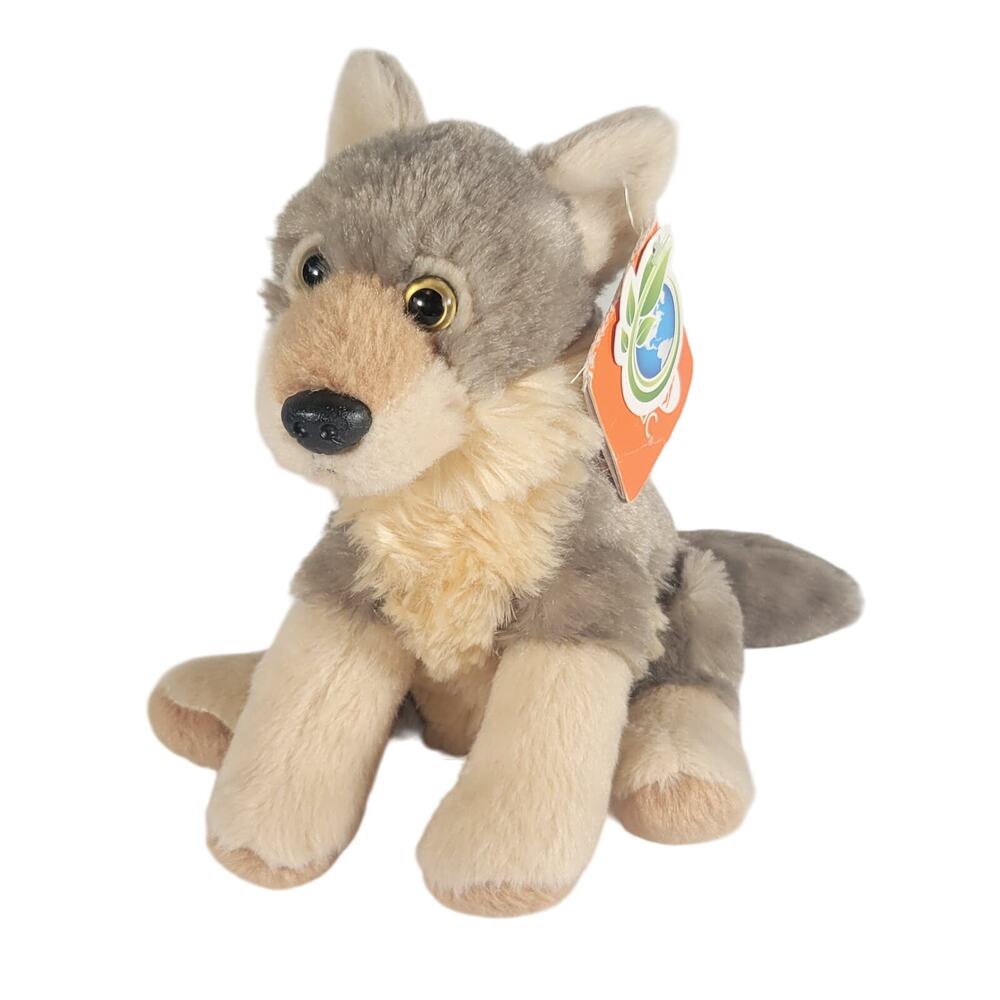 Wild Republic Eco-Friendly CK Mini Wolf Plush Toy 7" Grey White Soft With Tags